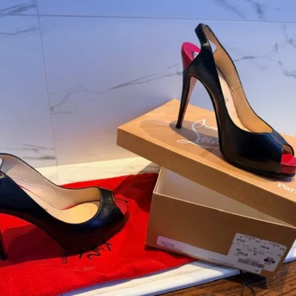 CHRISTIAN LOUBOUTIN ARCHITEK CAPRETTO NERO BLACK SIZE 9 - Picture 2 of 3